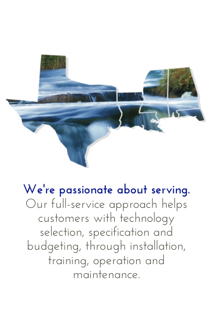 We're passionate about serving. Our full-service approach helps customers with technology selection, specification and budgeting, through installation, training, operation and maintenance.