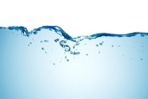 Water wave over white background